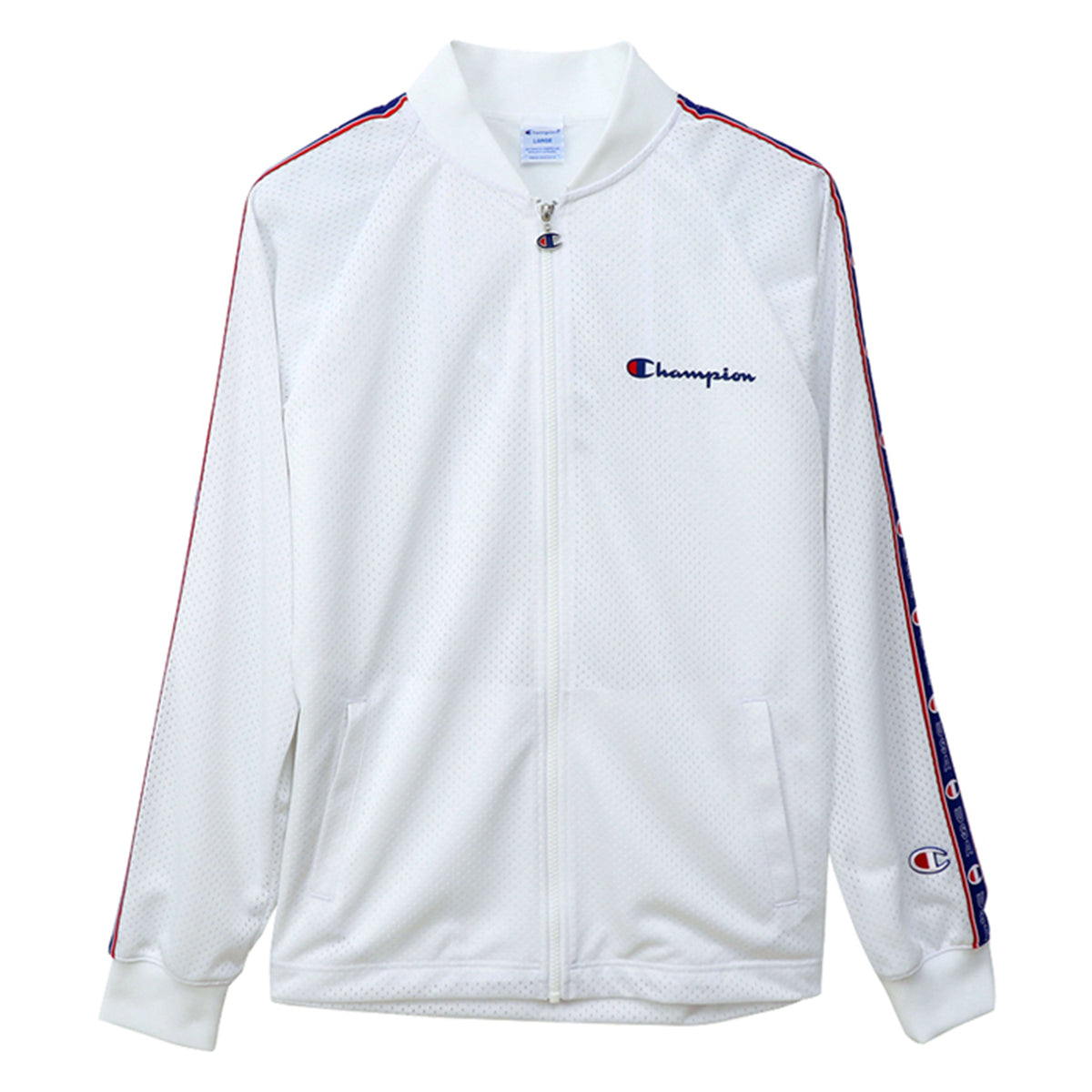 Champion track cheap jacket white