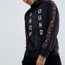 Profound Aesthetics: Red Rose Zip Up Track Suit Jacket (Black)