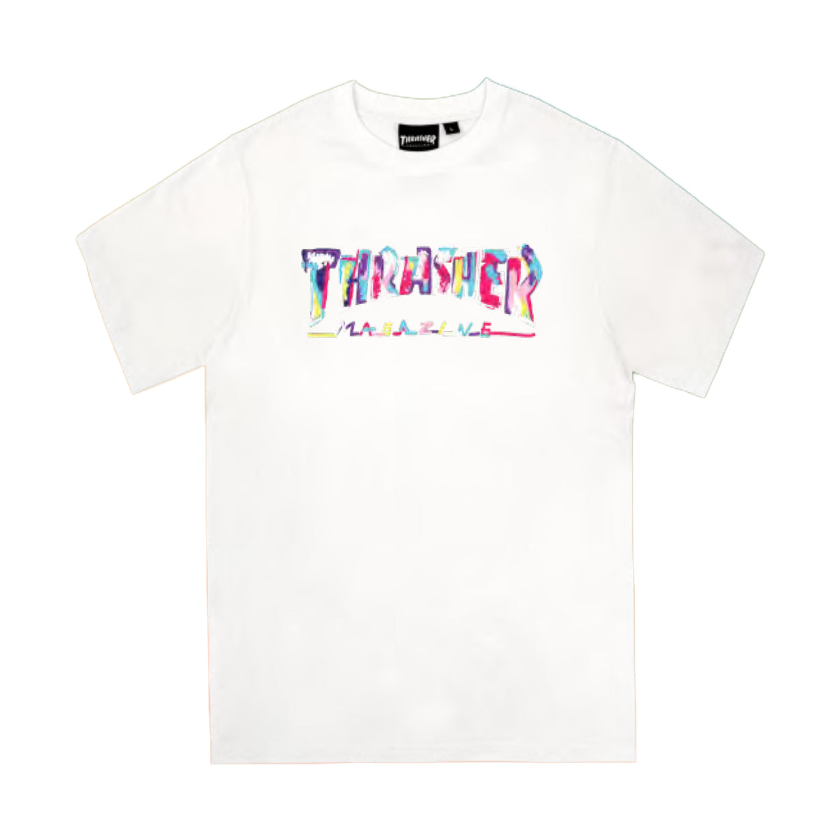 Pink and shop white thrasher shirt