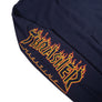 Thrasher : Flame Outline Pocket Hooded Sweatshirt (Navy)