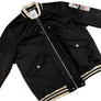 Profound Aesthetic : Stripe Hem World City Bomber Jacket (Black)