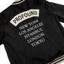 Profound Aesthetic : Stripe Hem World City Bomber Jacket (Black)