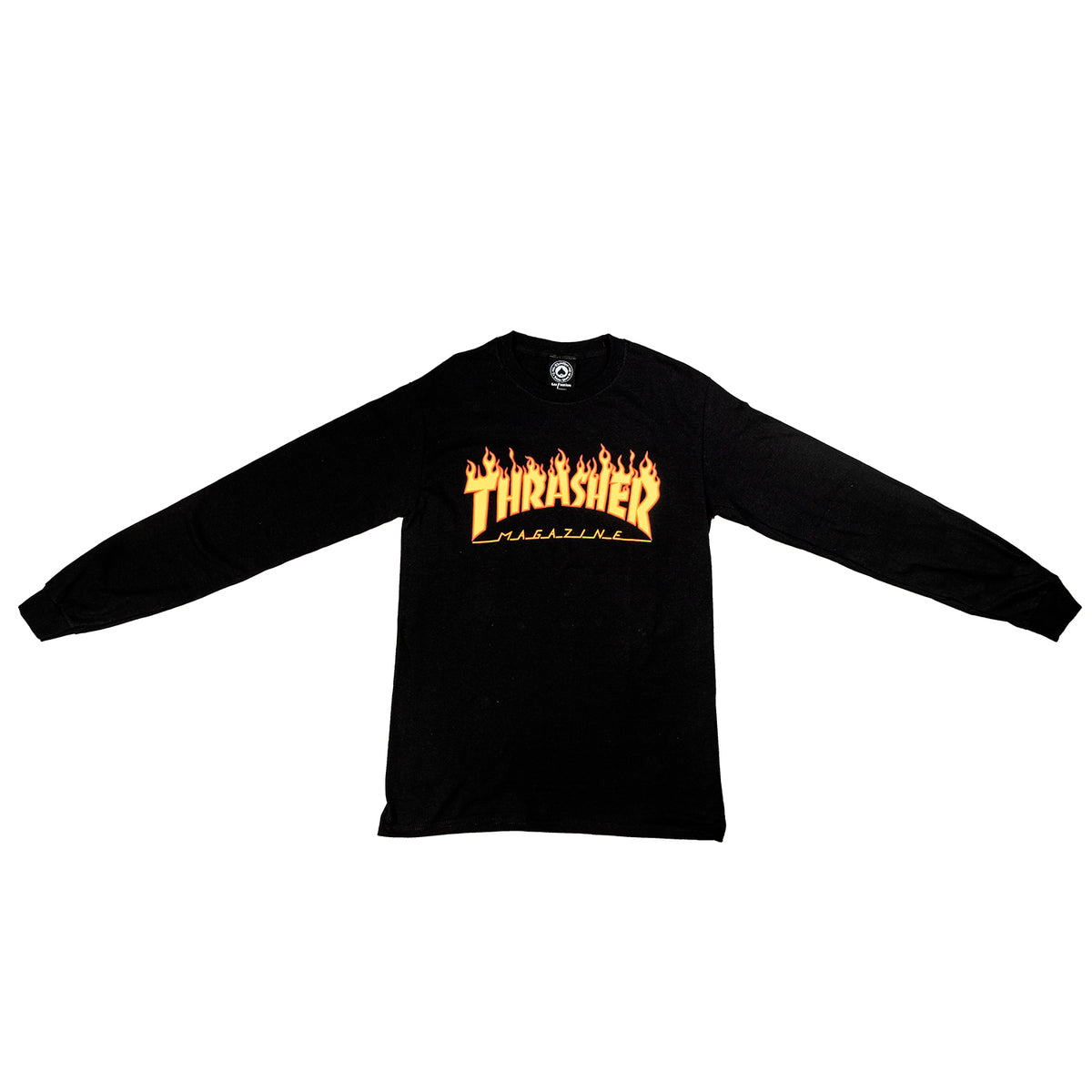 Black long 2025 sleeve thrasher shirt