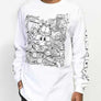 The Hundreds x Garfield: Messy Garfield Long Sleeve T-shirt (White)