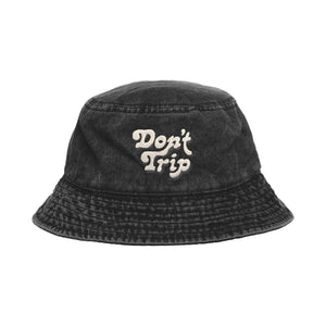 Free & Easy: Don't Trip Washed Bucket Hat (Black)