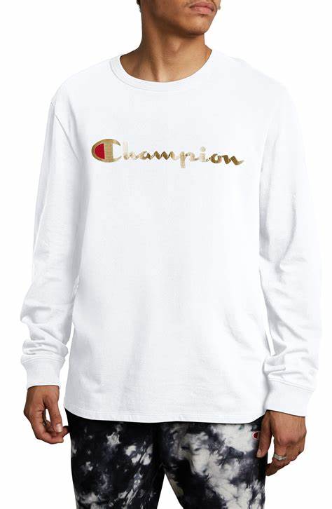 Champion: Heritage Long Sleeve Tee Multi Graphics (White)