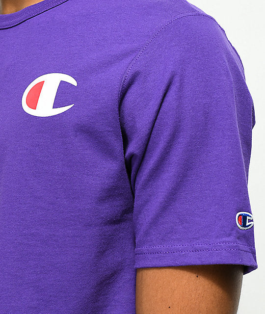 CHAMPION HERITAGE TEE PATRIOTIC C LOGO (PURPLE)