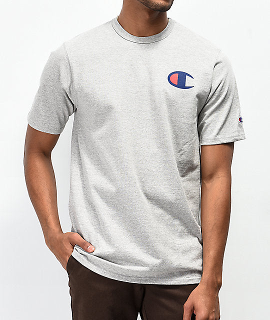 CHAMPION HERITAGE TEE PATRIOTIC C LOGO (OXFORD GREY)