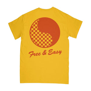Free & Easy: Checkered Yin Yang SS Tee (Mustard)
