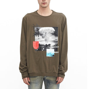 Profound Aesthetics: Destroy & Rebuild Printed Graphic Long Sleeve (Faded Brown)