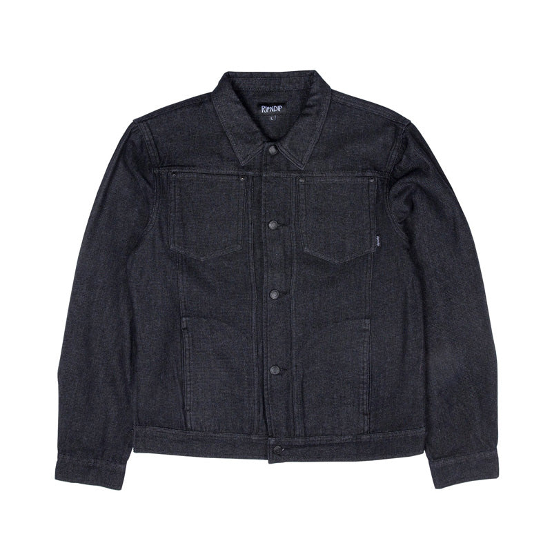 RIPNDIP: Eat Me Denim Jacket (Black) - Main Image