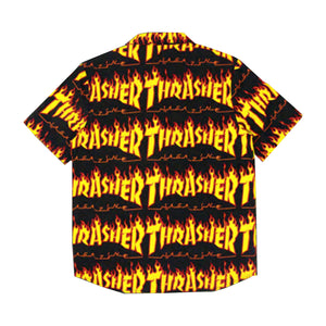 Thrasher: Flame Button Up Shirt (Black)