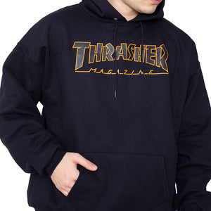 Thrasher : Outlined Hood (Black/Orange)