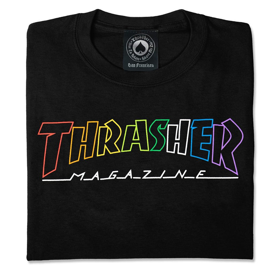 Thrasher : Outlined Rainbow Mag (Black)