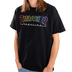 Thrasher : Outlined Rainbow Mag (Black)