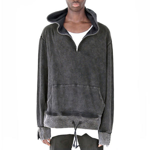Profound Aesthetic: Pigment Dyed Full Zip Hoodie (Black)