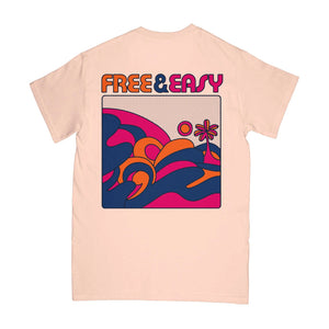 Free & Easy: Palm Tree Swirl SS Tee (Peach)