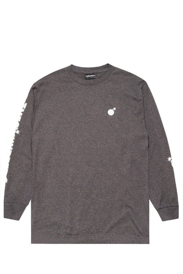 The Hundreds : Forever Solid Bar Crest L/S (Charcoal Heather)