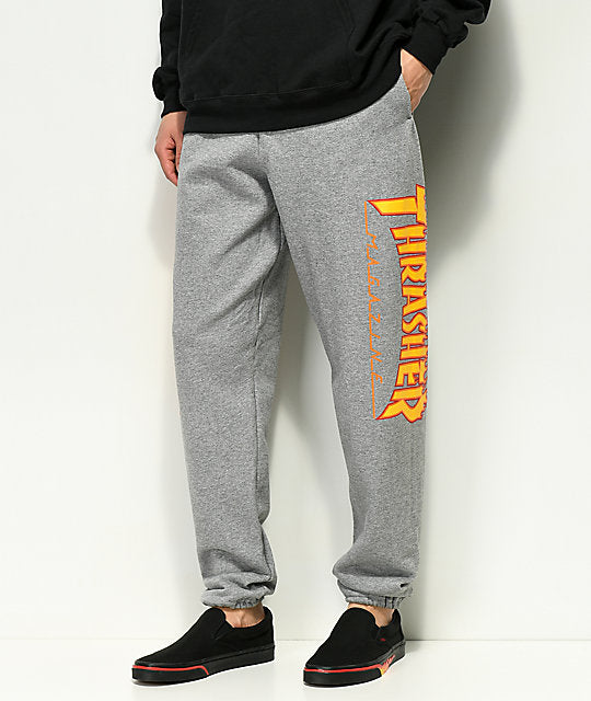 Thrasher Flame Sweatpants (Grey) – The Nines - Main Image