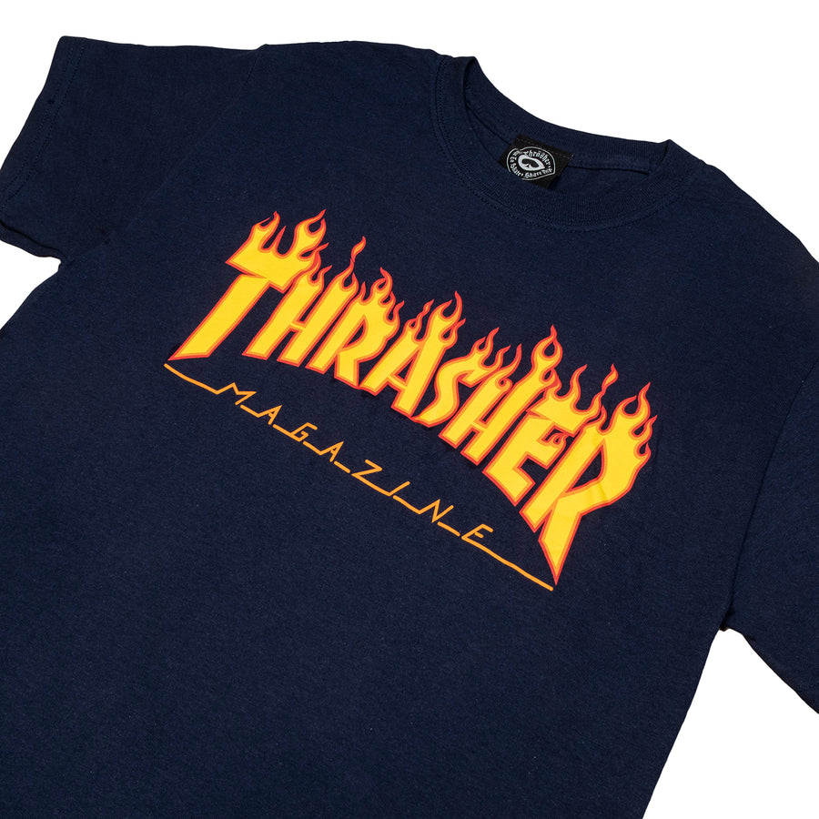 Thrasher : Flame Tee (Navy)