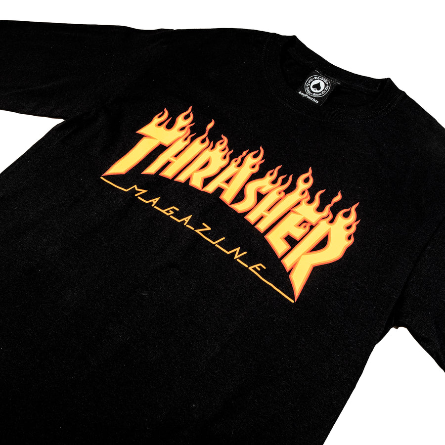 Thrasher : Flame Long Sleeve (Black)