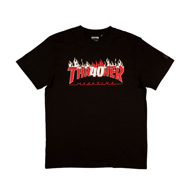 Thrasher : 40 Years Flame S/S T-Shirt (Black)