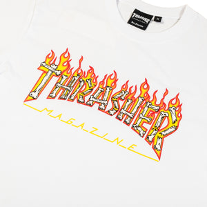 Thrasher : Skeleton Flame S/S T-Shirt (White)