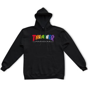 Thrasher : Rainbow Mag Hood (Black)