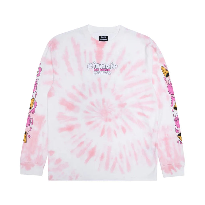 RIPNDIP: Youtooz Crazy Cream Truck Long Sleeve (Pink Spiral Tie Dye)